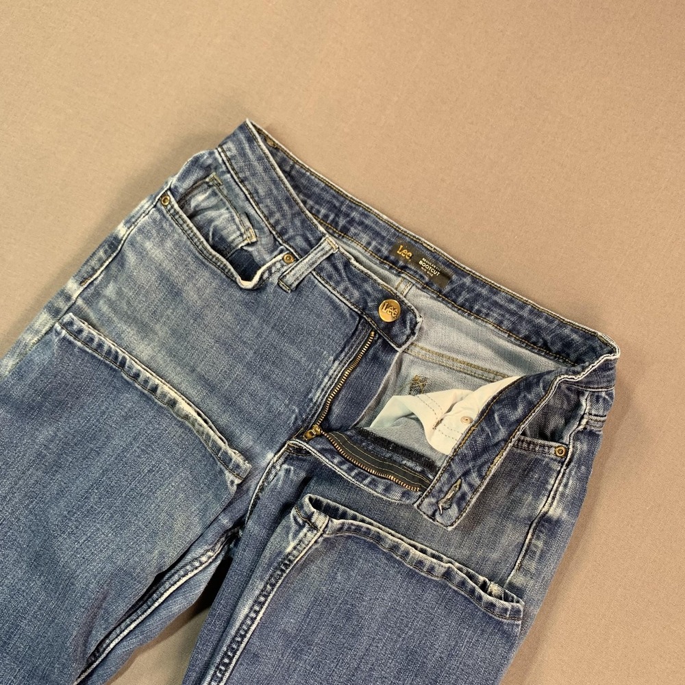 Lee Jeans Women 6 Blue Medium Wash Mid Rise Bootcut Stretch Denim 30x30 Workwear